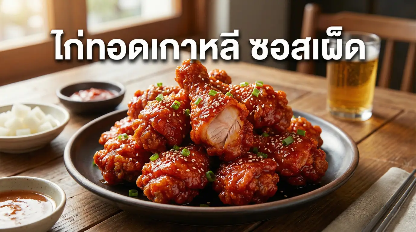 ไก่ทอดเกาหลี กรอบนอกนุ่มใน ซอสฉ่ำ สไตล์เกาหลี