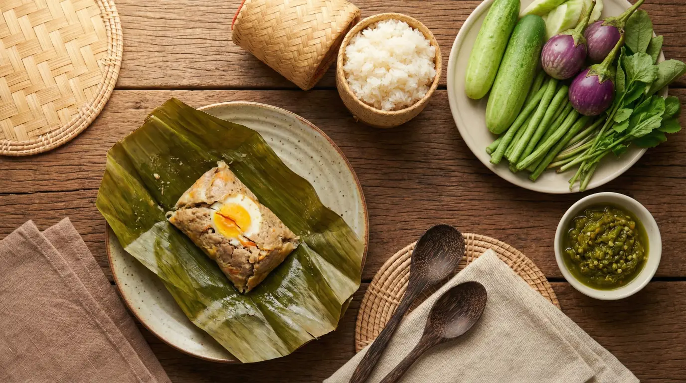 แหนมหมกไข่ อาหารเหนือพื้นบ้าน หอมใบตอง ทำง่าย อร่อยดั้งเดิม